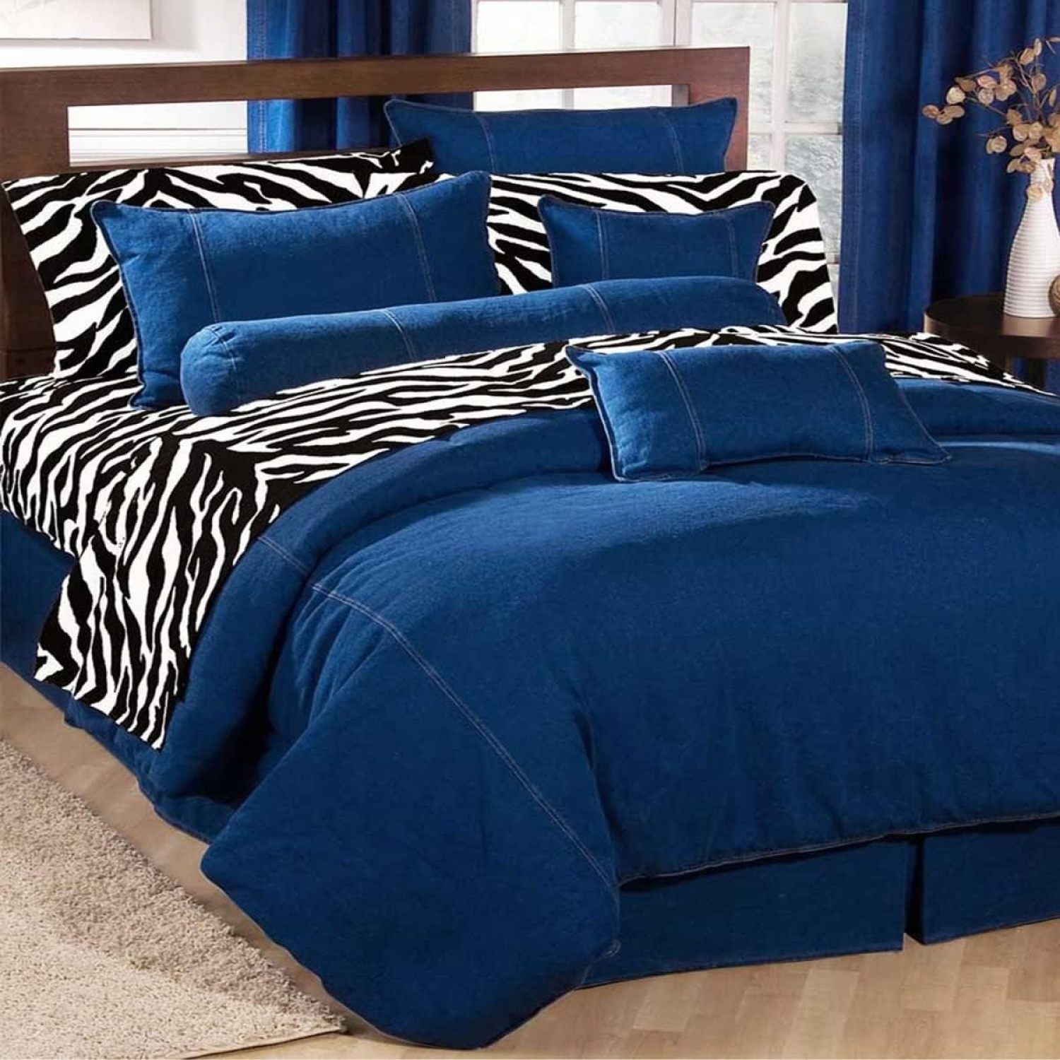 HTYSUPPLY Blue Denim Duvet Cover Full