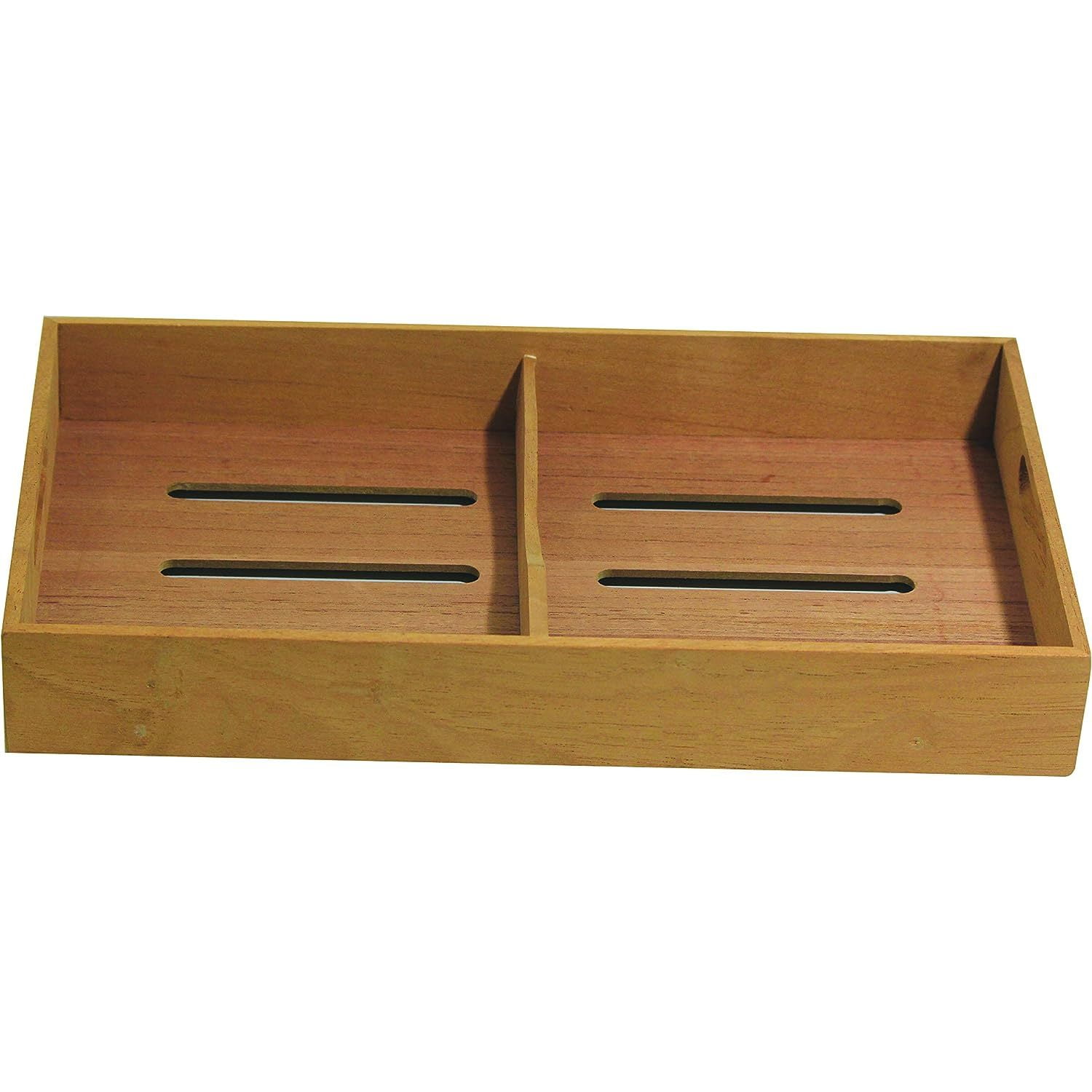 HTYSUPPLY Brand Solid Spanish Cedar Cigar Tray with One Adjustable