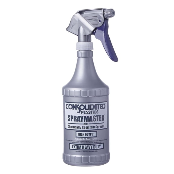HTYSUPPLY Chemical Resistant Spraymaster Spray Bottle With Leakproof Sprayer, HDPE, Gray, 32oz., 6 Piece