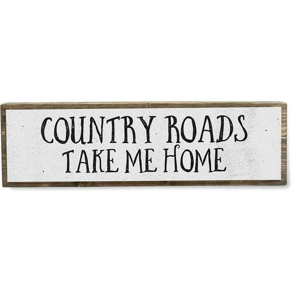 HTYSUPPLY Country Roads Take Me Home - Southern Signs for Home  Southern Sayings Home Decor - Cute Rustic Wall Decor Art - Farmhouse Decorations
