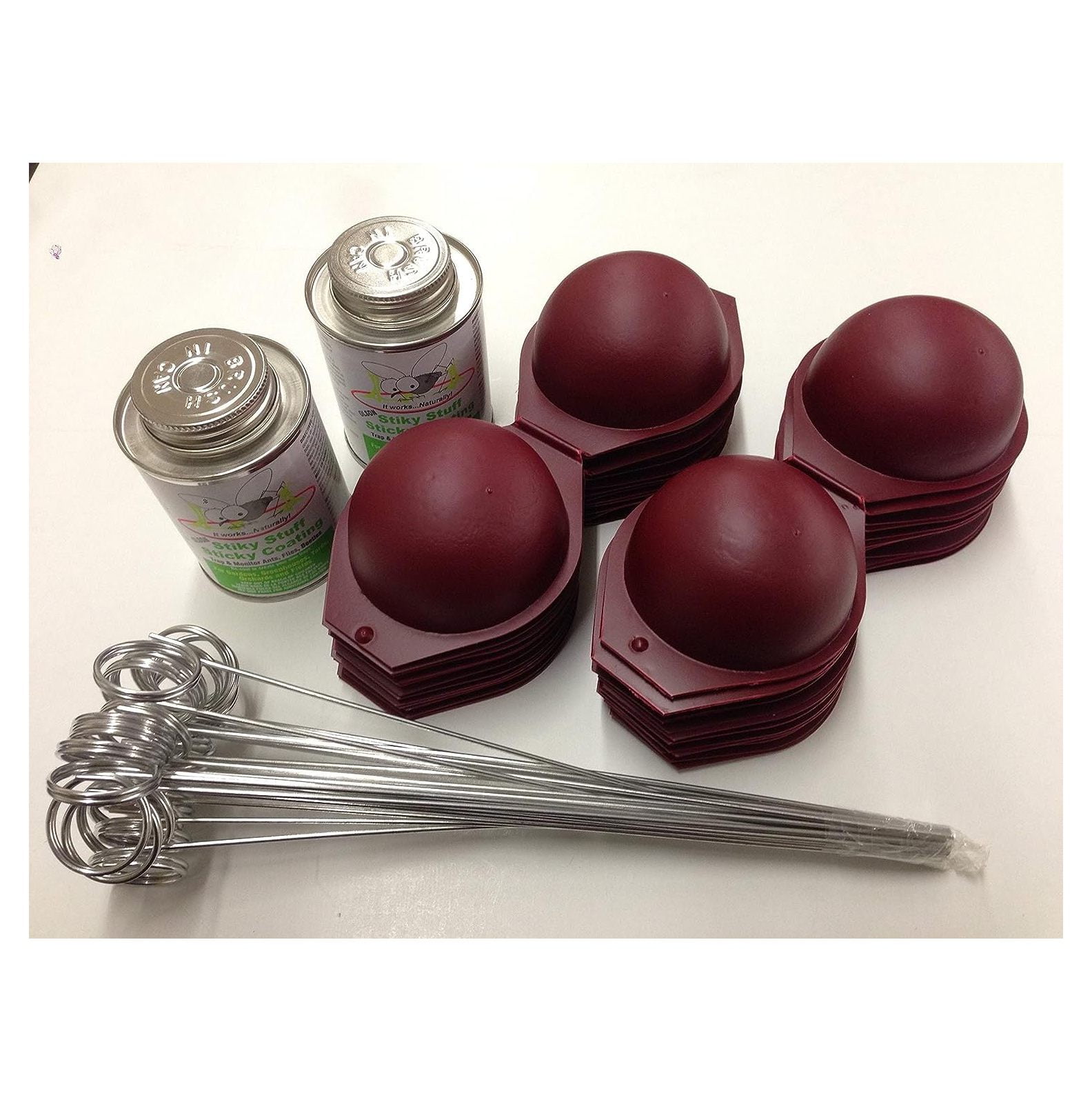 HTYSUPPLY Disposable Maggot Trap Kit 25 s, 25 Wire Holders, Two cans of Adhesive.