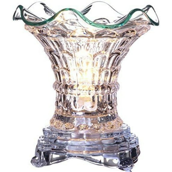 HTYSUPPLY Electric Aroma Glass Lamp Oil and Wax Tart Warmer with Dimmer, Clear