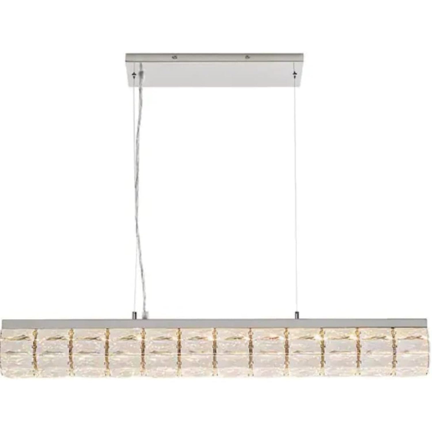 HTYSUPPLY Keighley 36 in. Integrated LED Chrome Island Chandelier with