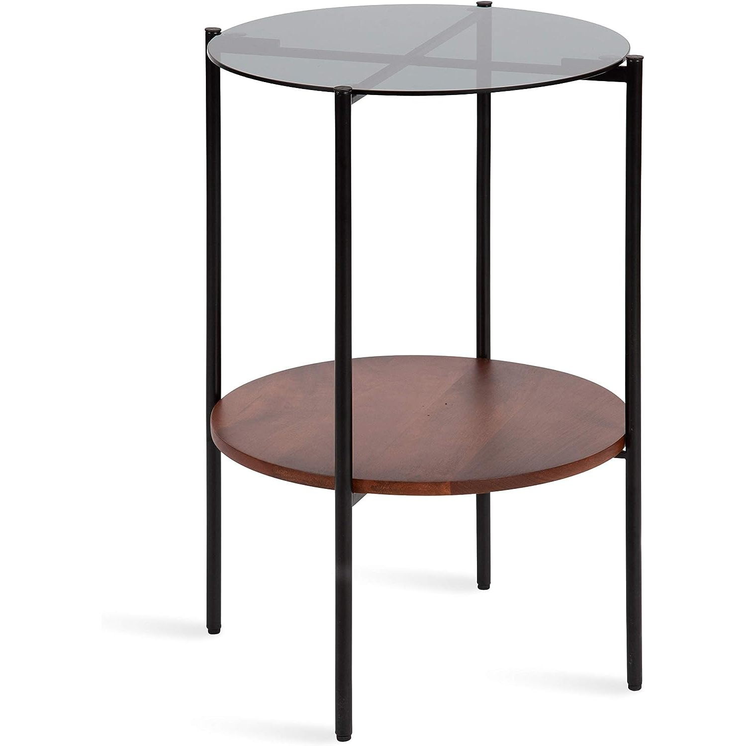 HTYSUPPLY Ottelo Modern Side Table, 18 x 18 x 26.5, Walnut Brown and