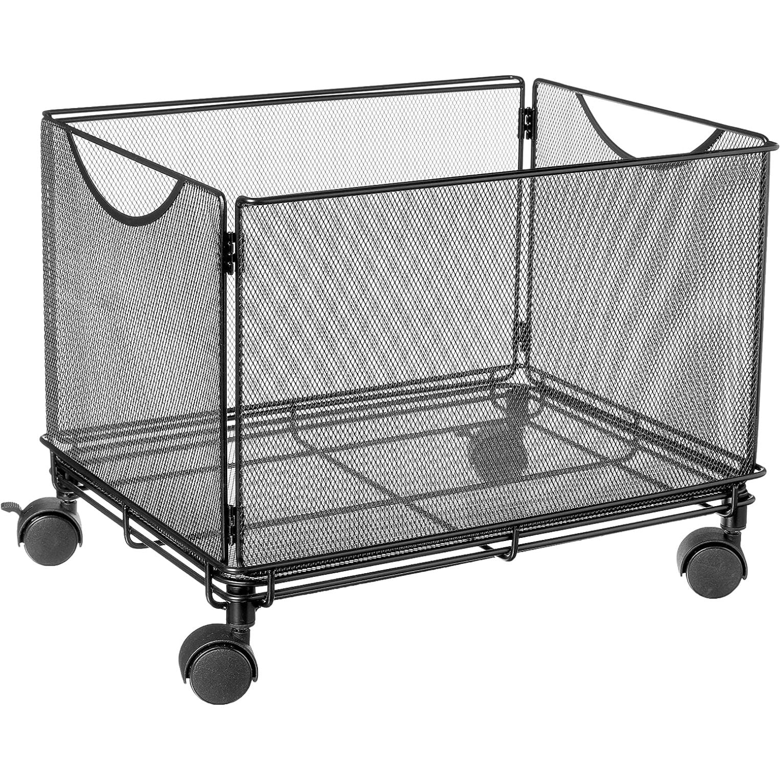 HTYSUPPLY Products 5211BL Onyx Mesh Rolling File Cube, Letter Size