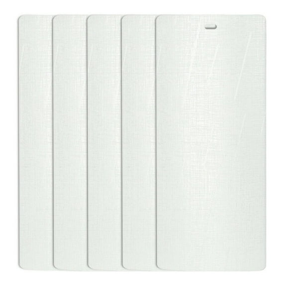 HTYSUPPLY Silky Vertical Window Blinds Premium Textured Set 5 Pack Qty / White