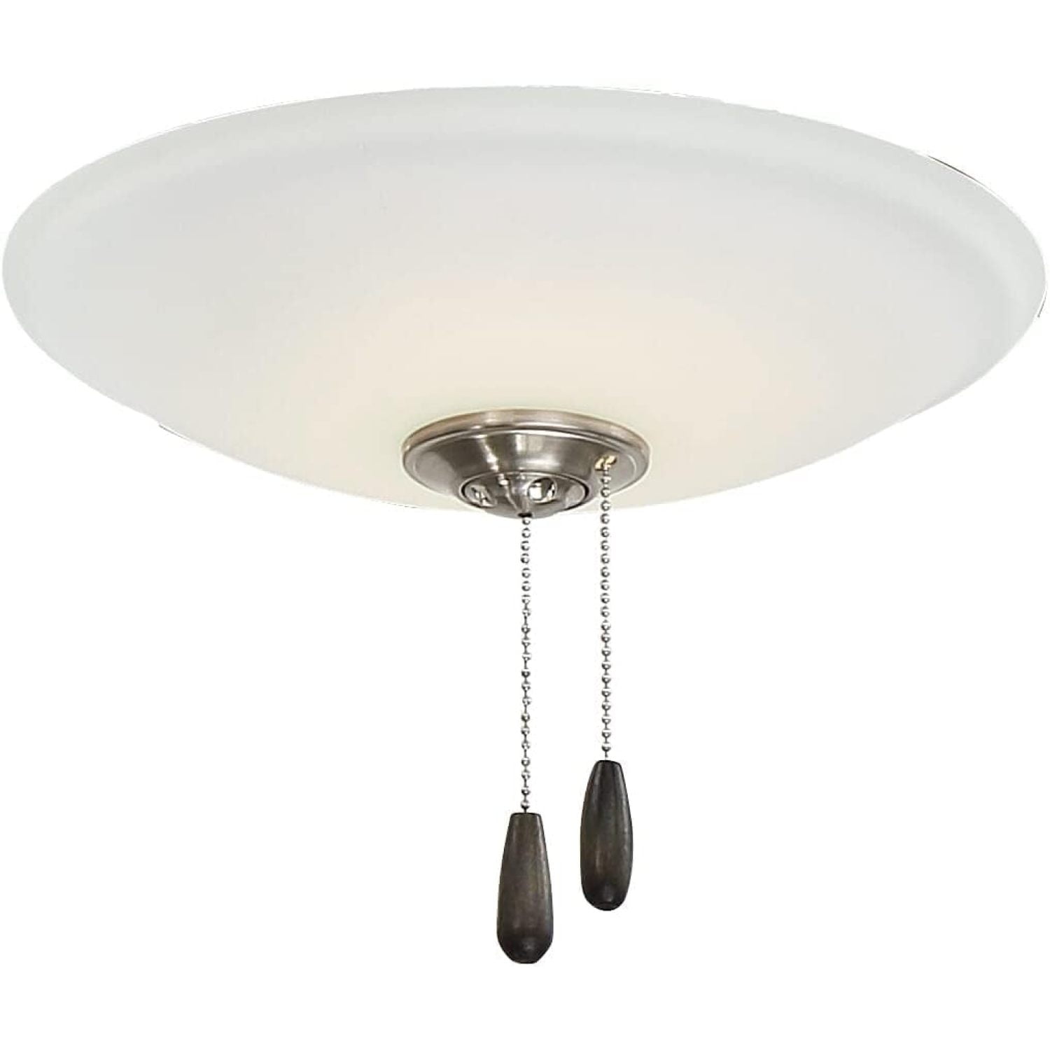 Elegant Universal White LED Ceiling Fan Light Kit with Brushed Nickel Accents
