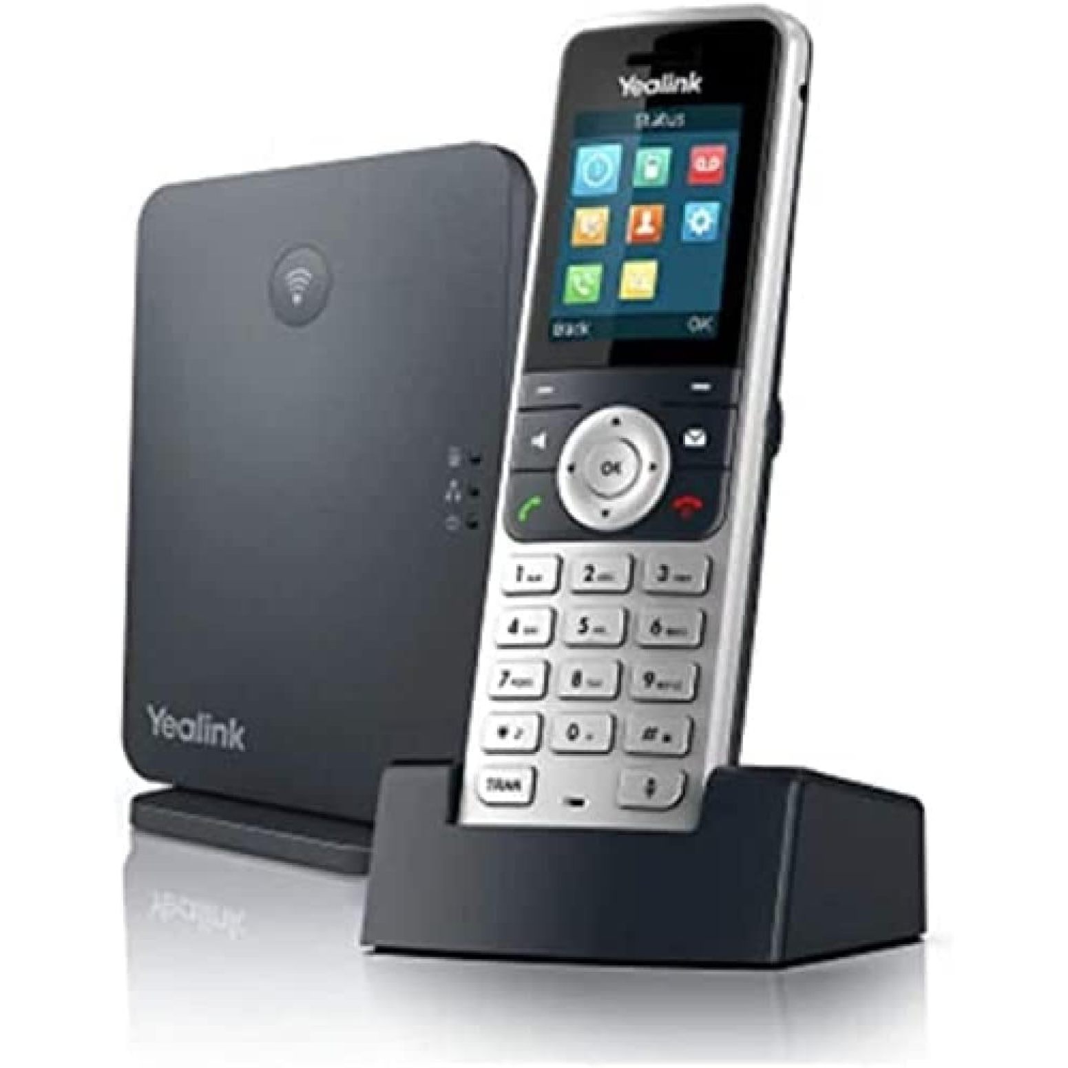 HTYSUPPLY W53P Cordless DECT IP Phone and Base Station, 1.8Inch Color Display. 10/100