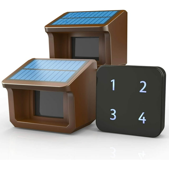 HTZSAFE Solar Driveway Alarm System 1/2Mile Range, 70FT Sensor