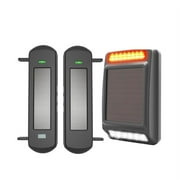 HTZSAFE Solar Wireless Alarm System-800 Meters Wireless Range-100 Meters Sensor Range-Solar Siren & Strobe-DIY Home Security + Solar Wireless Outdoor Photoelectric 3 Beam Sensor WaterproofIP66