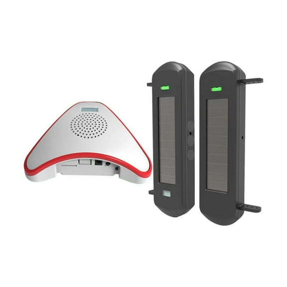 HTZSAFE Solar Wireless Driveway Alarm System- 1/2 Mile Long Transmission Range- 300 Feet Wide Sensor Range- No Wiring No Need Replace Battery- Outdoor Weatherproof DIY Security Perimeter Alert System