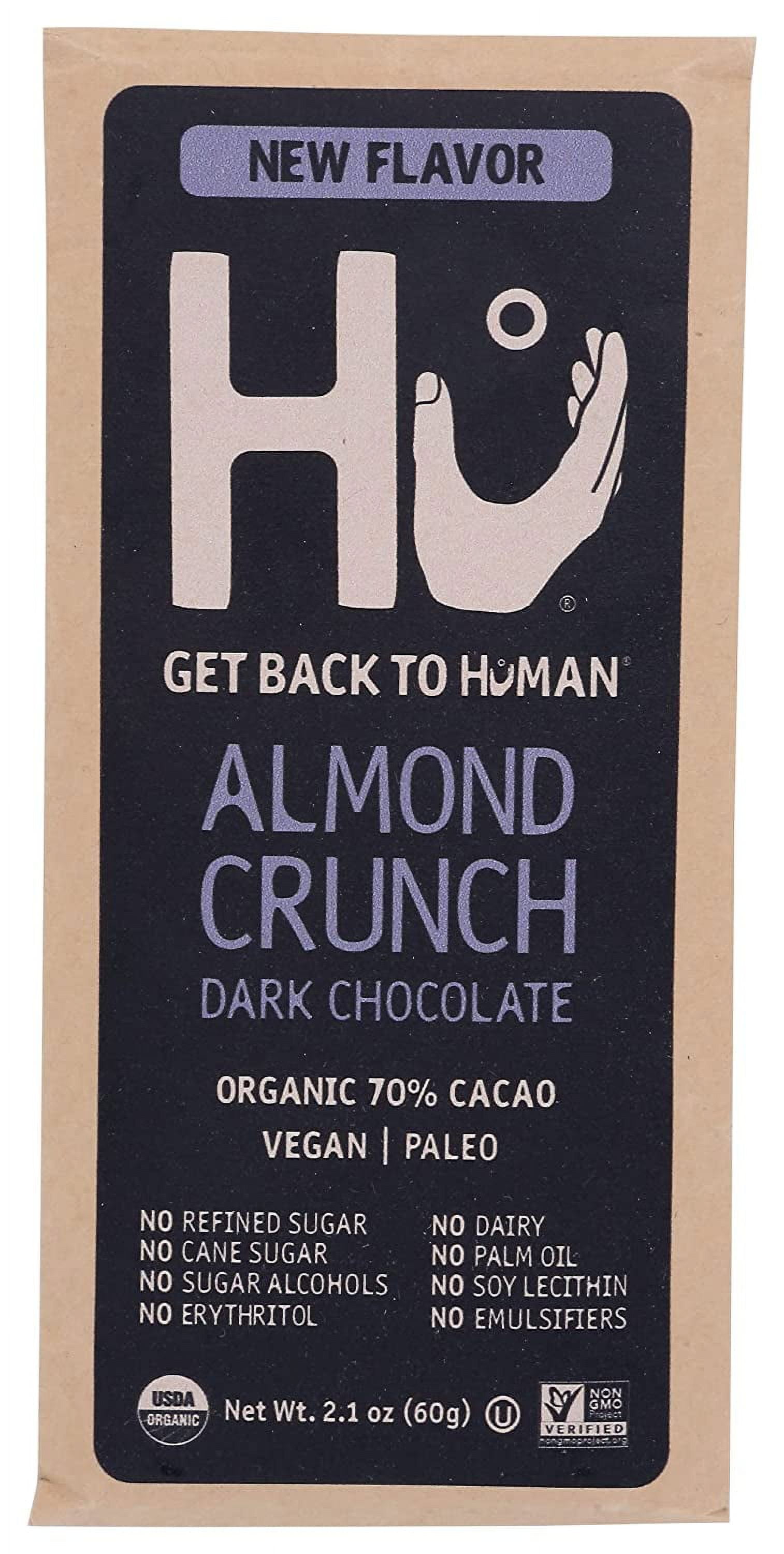 HU KITCHEN Organic Almond Crunch Dark Chocolate Bar, 2.1 OZ (1 pack)