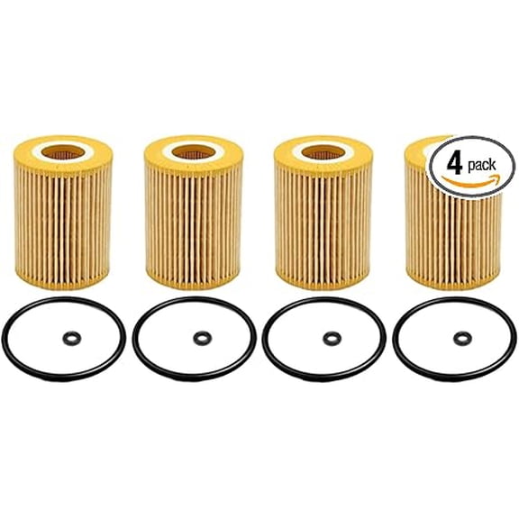 HU821X Oil Filter Compatible With Mercedes-Benz Freightliner Jeep Dodge Vehicle E350 GL350 ML350 R320 R350 S350, Replace # HU821X, 6421800009, 6421840025, Set of 4