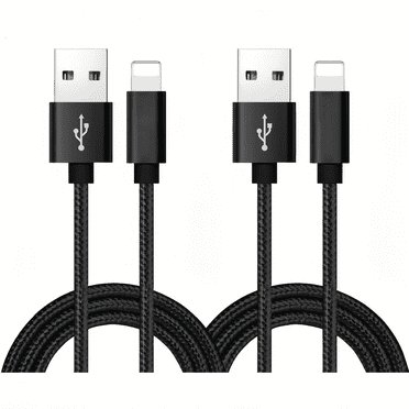 HUABANG 6ft Nylon Braided Lightning Cable, 2-Pack