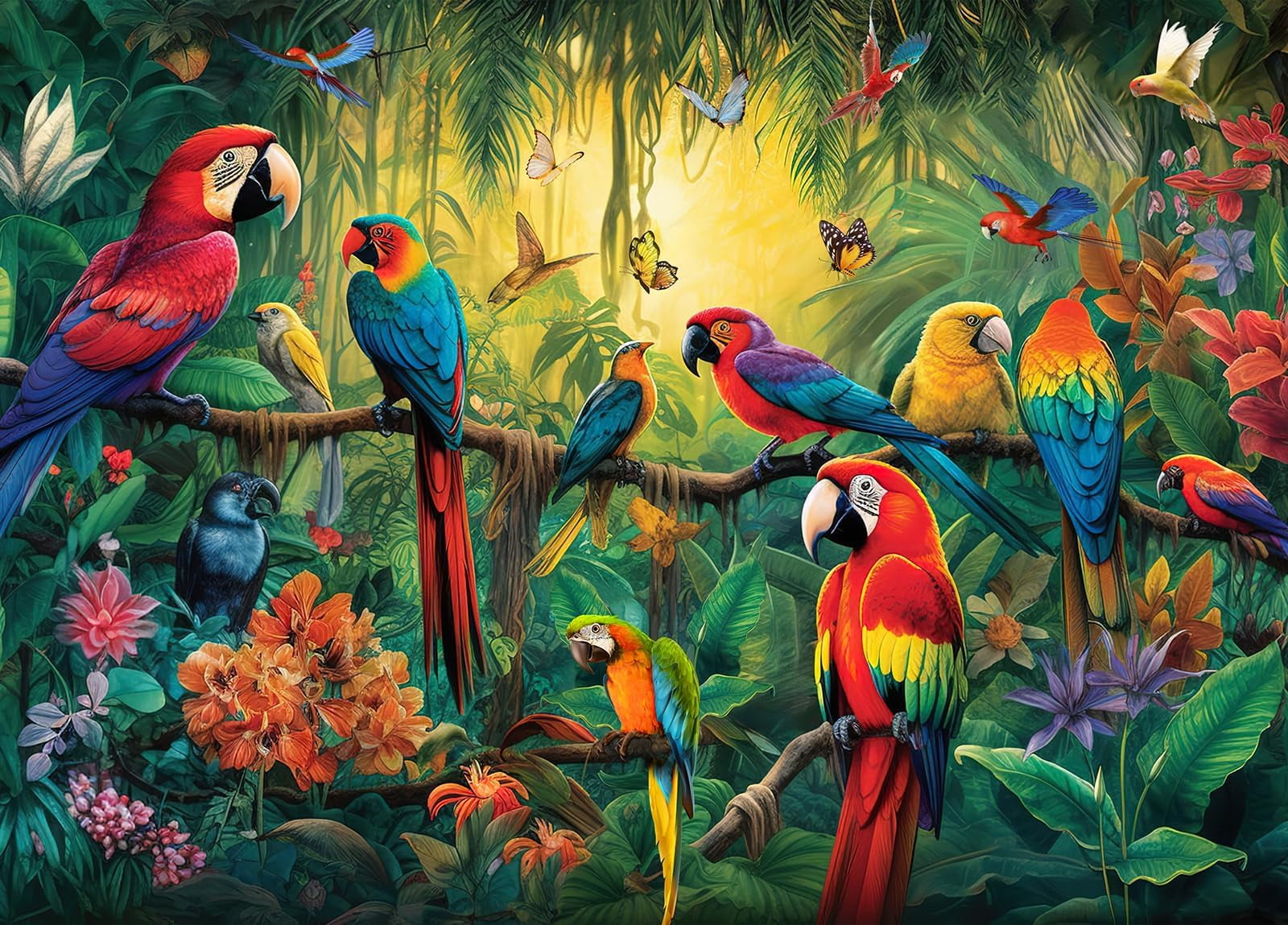 HUADADA Jigsaw Puzzles For Adults 1000 Pieces, Birds In