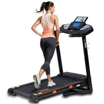 HUAGEED 15% Auto Incline Home Treadmill, 300LB Smart Treadmills for Home with 18" Wider Belt, 0.5-10 MPH Speed, APP, Foldable Running Treadmills for Walking and Jogging, 2.5 HP, 24 Programs