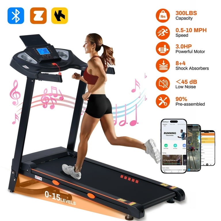 Walmart 3HP Treadmill for Home/Office, MPH, 15% Auto