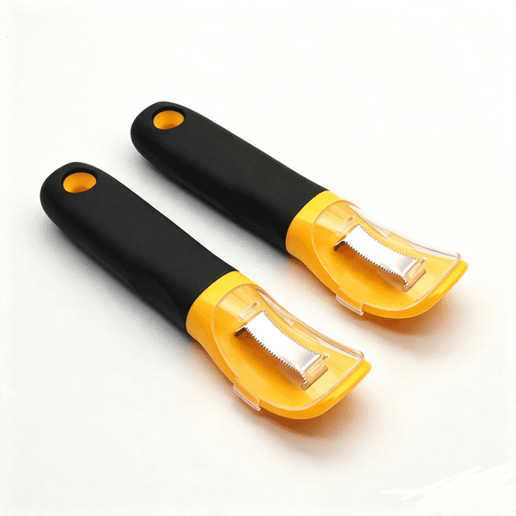 HUALAIJIN Corn Peeler, Serrated Vertical Blade Remover with Blade Cover, 2 Pack