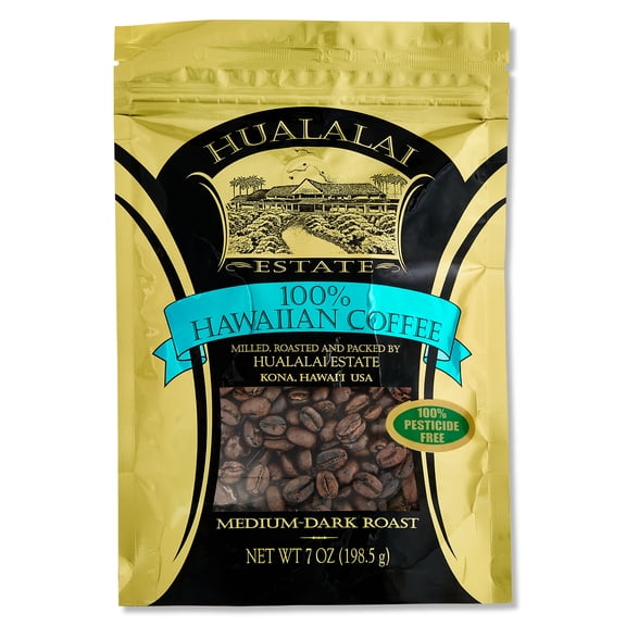 Hualalai Estate Coffee – 100% Hawaiian Coffee | Ground & Whole Bean | 7 oz | Unflavored, Vanilla Macnut & Chocolate Macnut
