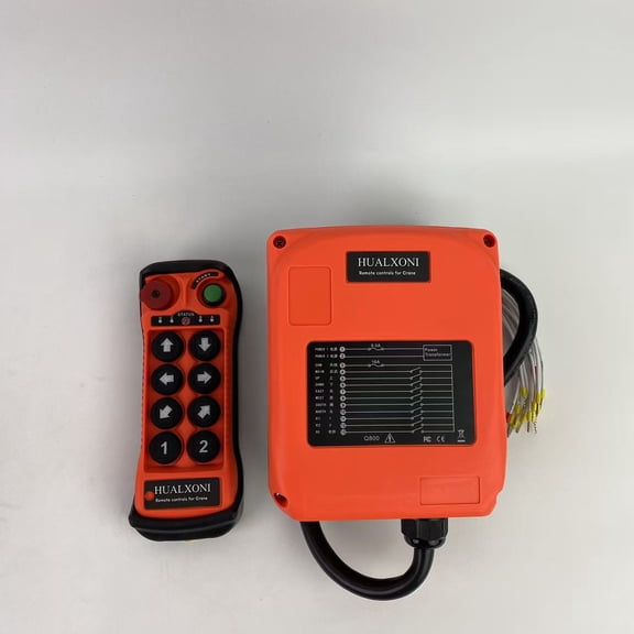 HUALXONI Remote controls for Crane,Industrial Wireless Crane Remote Control kit 8 Button 12v 24v Electric Lift Hoist Overhead Tower Bridge Transmitter Receiver with Emergency Stop