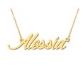 thumbnail image 1 of HUAN XUN 18k Gold Plated Alessia Name Necklace Stainless Steel Nameplate Necklaces for Womens Mens Mother Day Christmas Jewelry Gift, 1 of 3