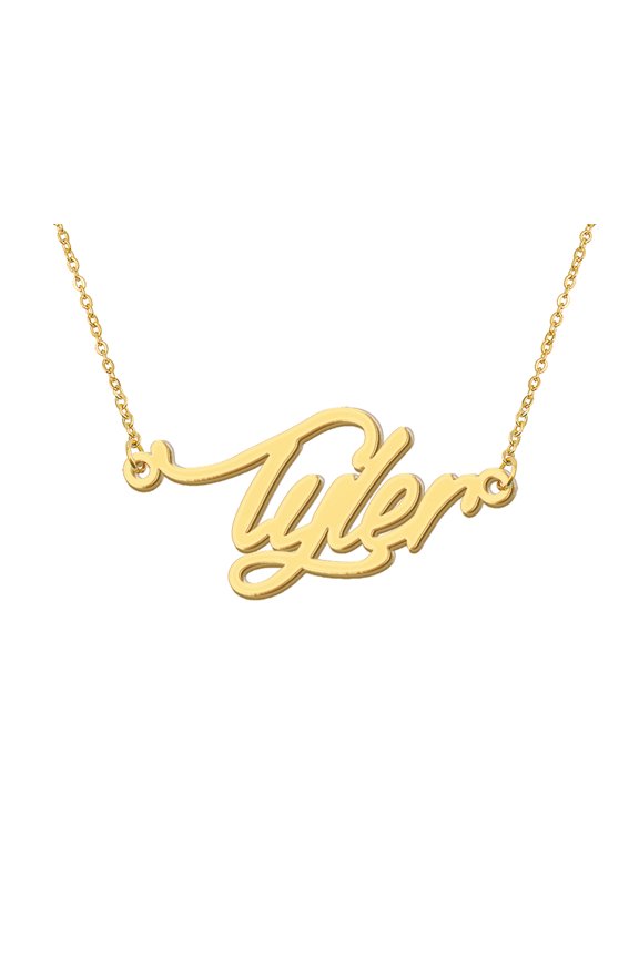Bridesmaid Charm Name Necklace Tyler Letter Tag Necklace Womens Jewelry Gift for Moms