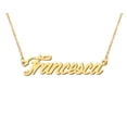 thumbnail image 1 of HUAN XUN 18k Gold Plated Francesca Name Necklace Stainless Steel Nameplate Necklaces for Womens Mens Mother Day Christmas Jewelry Gift, 1 of 3