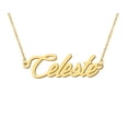 thumbnail image 1 of HUAN XUN 18k Gold Plated Celeste Name Necklace Stainless Steel Nameplate Necklaces for Womens Mens Mother Day Christmas Jewelry Gift, 1 of 3