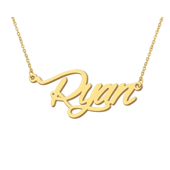 HUAN XUN Gold Ryan Pendant Name Necklace Men's Necklace Name