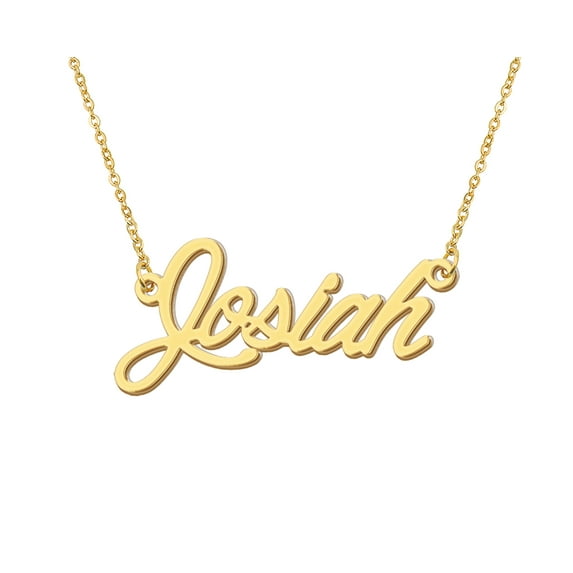 HUAN XUN Josiah Name Charm Necklace Gold Man Necklace with Name