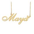 thumbnail image 1 of HUAN XUN Maya Name Heart Necklace 18k Gold Plated Nameplate Pendant Necklace Stainless Steel Jewelry for Womens Birthday Gifts, 1 of 5