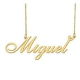thumbnail image 1 of HUAN XUN Miguel Name Heart Necklace 18k Gold Plated Nameplate Pendant Necklace Stainless Steel Jewelry for Womens Birthday Gifts, 1 of 5