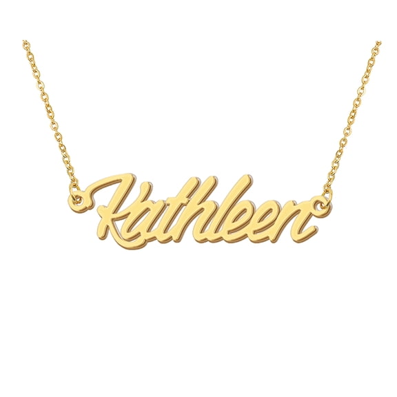 HUAN XUN Mom Initials Name Necklace Kathleen Cursive Name Necklace Womens Jewelry Gift for Moms