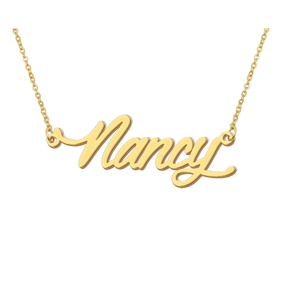 HUAN XUN Mother Necklace Initials Name Nancy Cursive Script Name Necklace for Wife Anniversary Gift