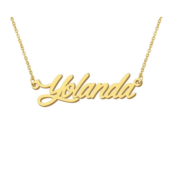HUAN XUN Mothers Alphabet Name Necklace Yolanda Scripted Name Necklace Womens Jewelry Gift for Bridesmaids