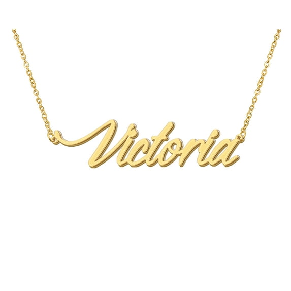 HUAN XUN Mothers Name Pendant Necklace Victoria Name Script Necklace Womens Jewelry Gifts for New Mama