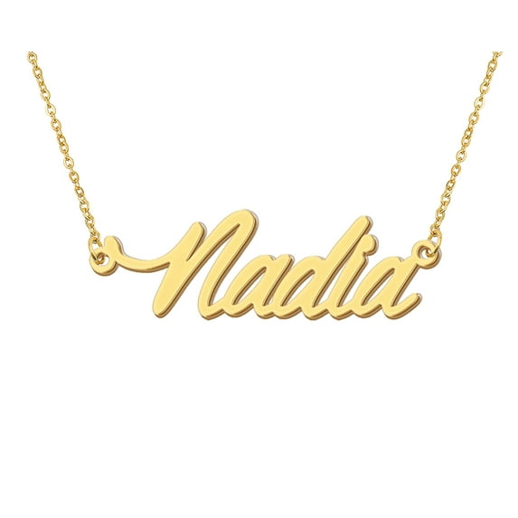 HUAN XUN Nadia Name Necklaces for Childrens Gold Girls Jewelry Wedding Gift