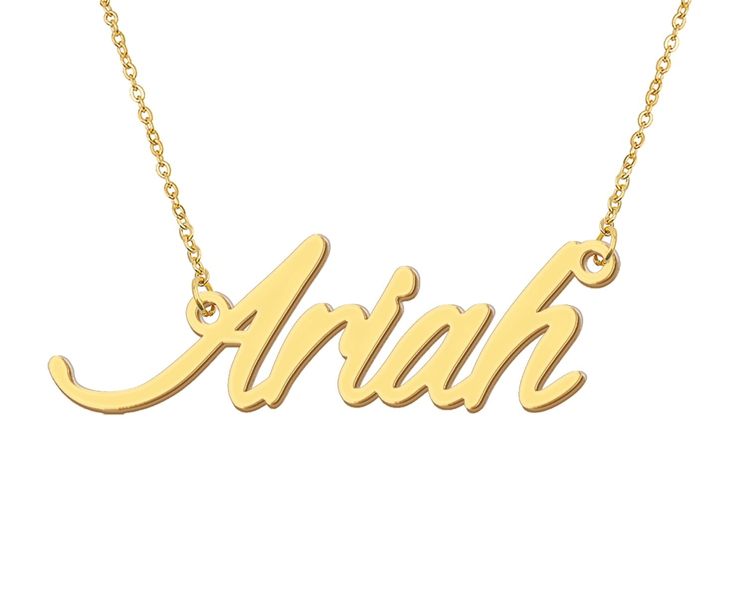 Ariah Lettering HUAN XUN 18k Gold Plated Ariah Name Necklace Stainless Steel Nameplate ...