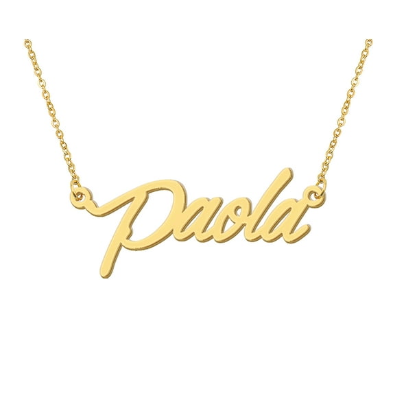 HUAN XUN Paola Name Necklace Pendant for Familys Gold Girls Jewelry Granddaughter Gifts