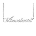 thumbnail image 1 of HUAN XUN Silver Anastasia Name Necklace Stainless Steel Heart Nameplate Pendant Necklace Jewelry for Womens Moms, 1 of 5
