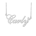 thumbnail image 1 of HUAN XUN Silver Carly Name Necklace Stainless Steel Heart Nameplate Pendant Necklace Jewelry for Womens Moms, 1 of 5