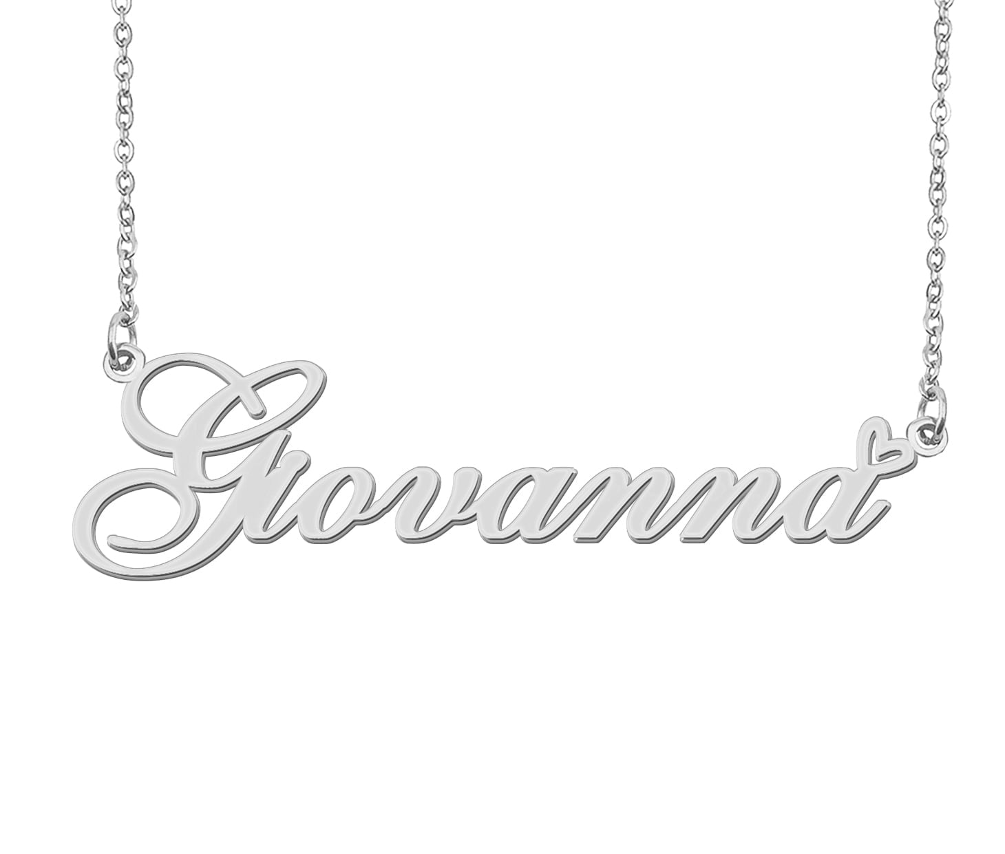 HUAN XUN Silver Daniel Name Necklace Stainless Steel Heart