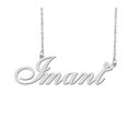 thumbnail image 1 of HUAN XUN Silver Imani Name Necklace Stainless Steel Heart Nameplate Pendant Necklace Jewelry for Womens Moms, 1 of 5
