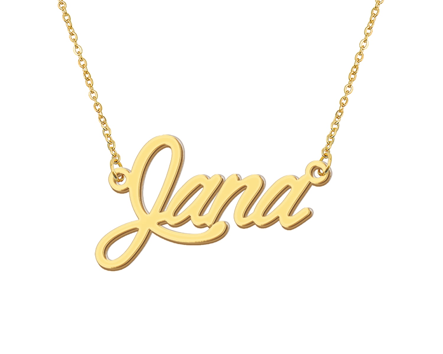 HUAN XUN Women's Name Necklaces Jana Handwritting Name Plate for