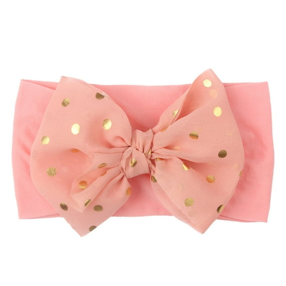 HUANBAI 1PC Baby Girls Dotted Bow Headband Stretch Hairband Headwear One Size