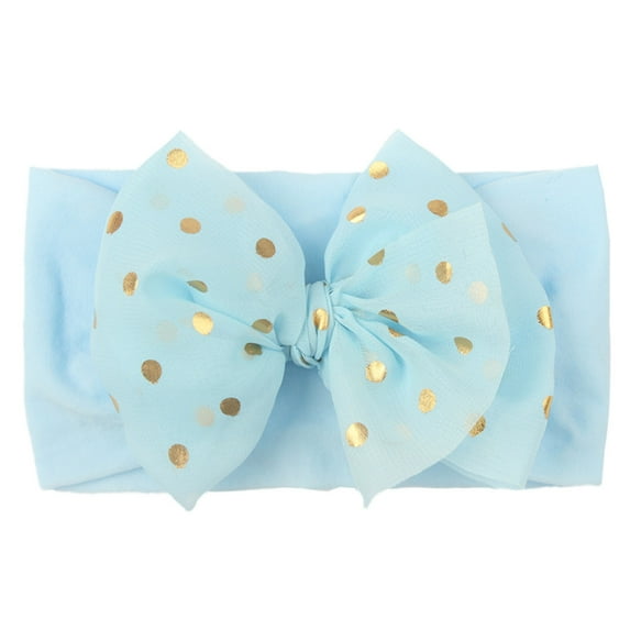 HUANBAI 1PC Baby Girls Dotted Bow Headband Stretch Hairband Headwear One Size