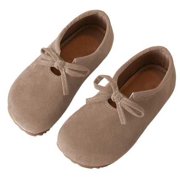 HUANBAI 2025 Spring New Children's Shoes Little Girls Bow Shoes Korean Temperament Versatile Girls Leather Shoes