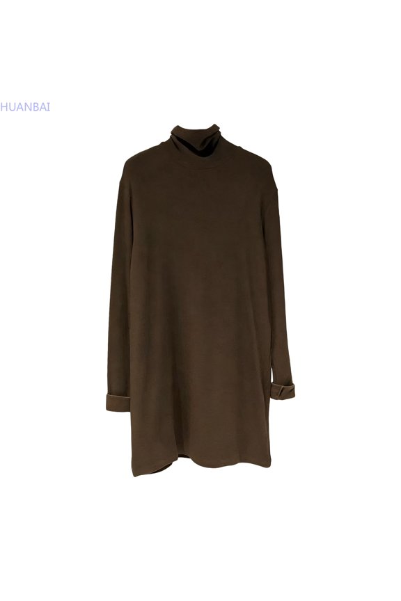 And Winter Warm Half High Collar Base Layer Loose Collared Blouses