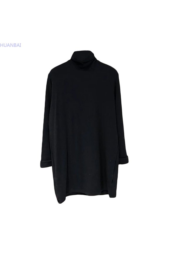 And Winter Warm Half High Collar Base Layer Loose Collared Blouses