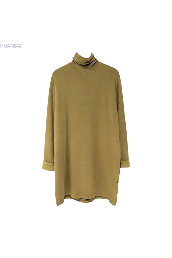 And Winter Warm Half High Collar Base Layer Loose Collared Blouses